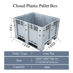 ארגז משטחים מפלסטיק HDPE מוצק, ניתן לערום, מתקפל, מחורר, להובלה ולוגיסטיקה - Product Image 2