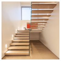 Prix abordables, installation facile, escaliers flottants à faible coût, marches d'escalier préfabriquées en bois