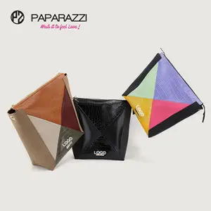 TAX Free Myanmar Made contrast color #PZ35A Sustainable Women Ladies Crossbody purse hobo Bags Fashion Pu vegan leather handbags