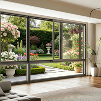 Fenêtres coulissantes modernes personnalisables en alliage d'aluminium avec moustiquaire en acier inoxydable, double vitrage, économie d'énergie, pour villa