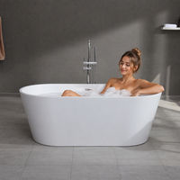 Fabricant de baignoires en acrylique OEM ODM Gurgle, baignoire autoportante polie haute brillance pour resort, spa, villa