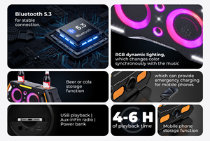 2025 New 3-Trong-1 Nổi Hồ Bơi Ngoài Trời Loa Cuối Cùng Đảng Cần Yếu Không Thấm Nước Cho Âm Thanh 30-50W Karaoke Uống Mát - Product Image 4