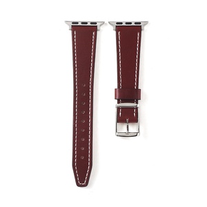 Correa de reloj de cuero encerado vintage de lujo para iWatch Ultra, hecha a mano con cuero de vaca de primera capa y hebilla cuadrada. - Product Image 4