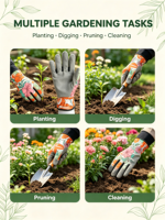 Gants de jardinage colorés à motifs floraux, doigts entiers, dos en tissu imprimé, paume grise, protection UV, pour cyclisme, sport, jardinage, unisexe, usage domestique