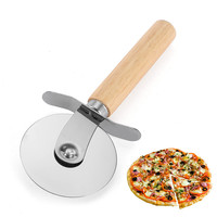 Roulette à pizza de haute qualité avec manche en bois, fournisseur chinois Alibaba, vente en gros
