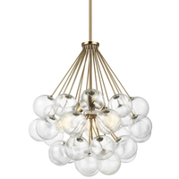 3 - Light Dimmable Sphere Lustres Glass Globe Shades Clear Bubble Mid-century Bathroom Ambient 3-light Cluster Pendant Light
