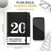 Agenda quotidien personnalisé en spirale A5 style professionnel en papier Dowling, fabriqué en usine, pour la planification mensuelle