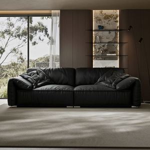 Sofá Seccional de Cuero Estilo Italiano GEDO 2026 de Tres Plazas con Orejas de Elefante, Muebles para Sala de Estar, Juego de Sofás - Product Image 2
