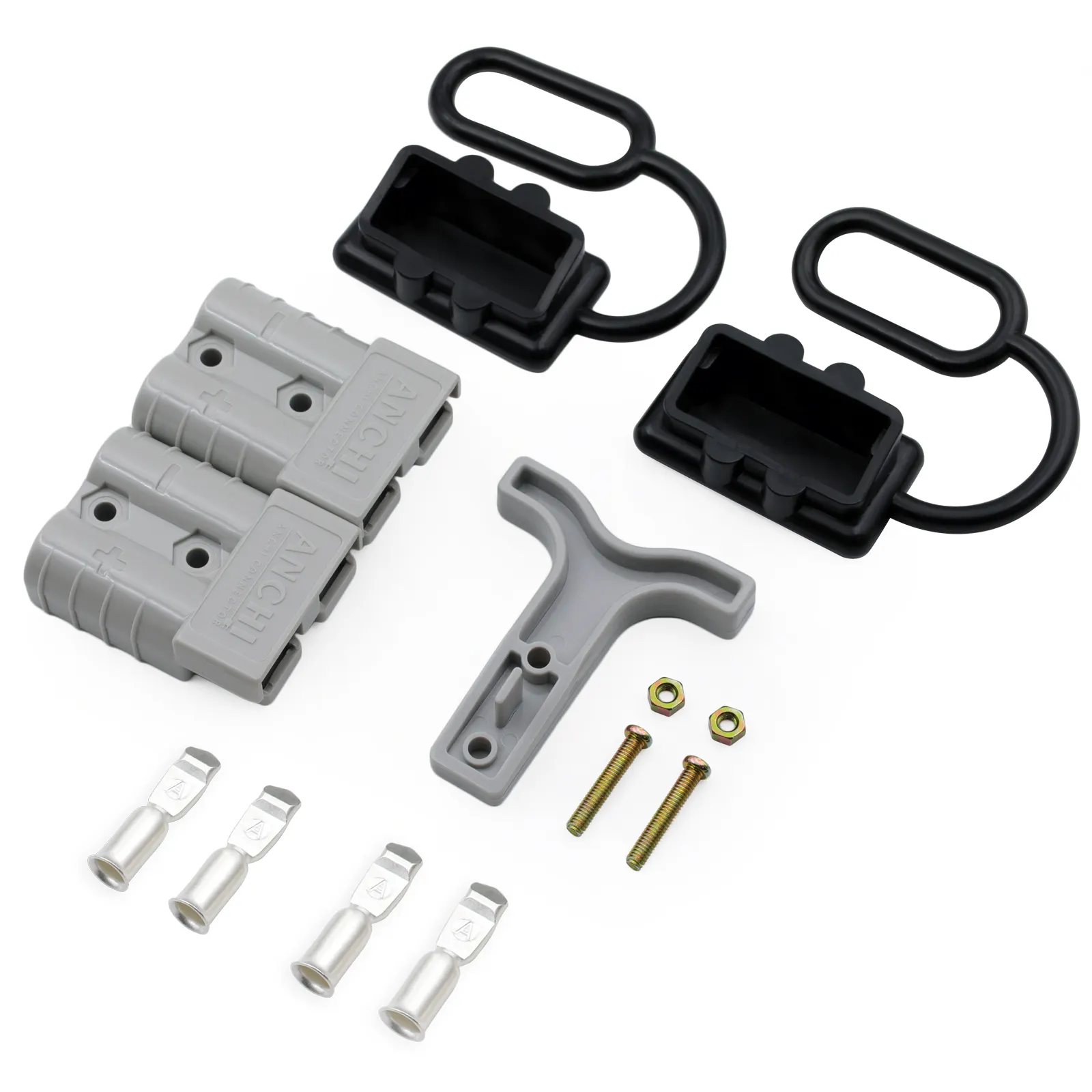 Anderson Style Plug 50A electric forklift 2 connector, 1 T-shaped disconnect auxiliary handle and 2 dust cover