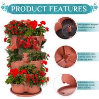 Jardinières en plastique anti-UV de tour empilable de ventes directes d'usine pour les plantes et les fleurs d'intérieur et extérieurs de jardin
