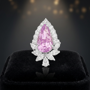 <b>Pink</b> Moissanite Pear Cut Minimalist Ring Marquise Side Stones 10K/14K/18K Gold 925/935 Silver <b>Wedding</b> Anniversary Party Luxury - Product Image 1