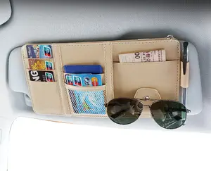 Multi-functional car use sun visor card bag bill cd holder