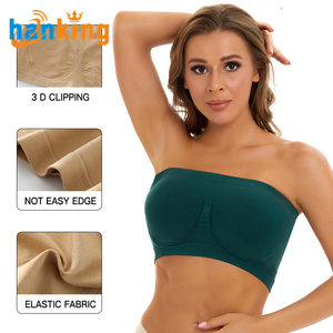 Ehanking, Sujetador bandeau antideslizante sin tirantes para mujer, sujetador cómodo sin costuras sólido de alta elasticidad para todos los días, sujetador invisible, top de tubo - Product Image 1