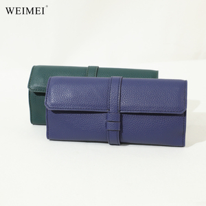 WEIMEI Factory Price Bulk Premium Litchi Texture PU Leather Multi-functional Foldable <b>Ring</b> Earring Jewelry Travel Pouch - Product Image 6