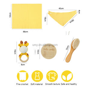 Crochet Animal sonajero juguete doblado de punto Vintage niños niñas bebé conjuntos de ropa de cama manta recién <span class=keywords><strong>nacido</strong></span> bebé regalo conjunto cesta - Product Image 4