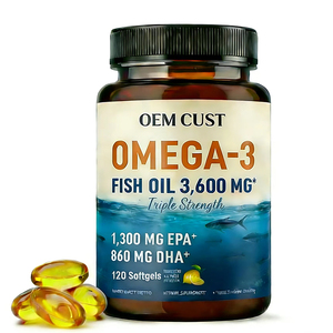 Minyak Ikan <span class=keywords><strong>Omega</strong></span> <span class=keywords><strong>3</strong></span> 6 9 Berkualitas Tinggi dalam Kapsul Softgel, Memberikan Energi, Dukungan Imunitas & Jantung, untuk Wanita & Pria, 90 Kapsul, Bersertifikat Organik - Product Image 1