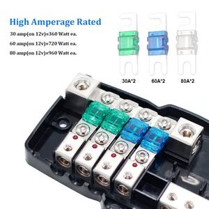 Porte-fusible <span class=keywords><strong>ANL</strong></span> à 4 voies multifonctionnel à LED pour stéréo de voiture avec masse Mini ANS Boîte à fusibles Bloc de distribution 30A 60A 80A - Product Image 4