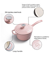 Mcooker casserole en fonte émaillée avec logo personnalisé pot à soupe au lait avec poignée