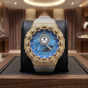 Montre en acier inoxydable 20 mm à mouvement à quartz et diamant moissanite sophistiqué, la plus vendue, idéale pour les cadeaux d'entreprise, les mariages et les fiançailles - Product Image 4