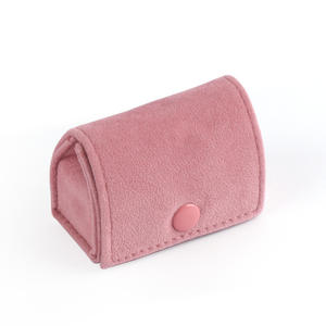 Boîte à bijoux rectangulaire en velours pour femme avec logo personnalisé, vente en gros, tendance, portable, pour rangement de boucles d'oreilles et bijoux - Product Image 2