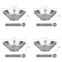 Bol à soupe Udon en acier inoxydable SS304 couleur or empilable pour restaurant, bol à pâtes japonais à double paroi, bol à ramen en acier inoxydable