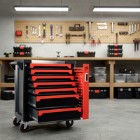 Coffre à outils professionnel personnalisé pour garage et atelier avec roulettes, armoire à outils avec établi, chariot à outils, armoire à outils