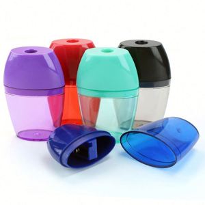 Taille-crayon portable en plastique avec couvercle, couleurs assorties, logo personnalisé, pour enfants, promotionnel, artistes, salle de classe, école, bureau, cadeau - Product Image 4