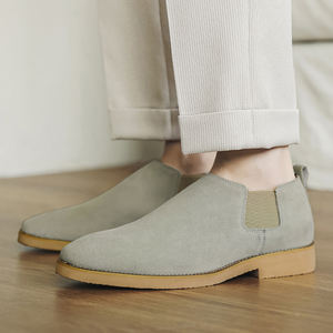 2366 Bottes <span class=keywords><strong>Chelsea</strong></span> courtes en <span class=keywords><strong>nubuck</strong></span> grande taille pour hommes en chaussures anglaises décontractées en cuir - Product Image 2