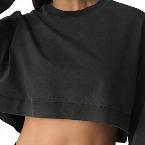 T-shirt tendance à manches longues pour femme, en coton doux et extensible, col rond, basique, décontracté, broderie personnalisée, vente en gros, directement de l'usine - Product Image 2