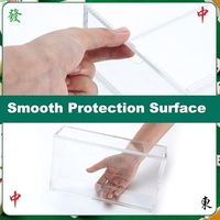 Boîte de rangement pour cartes de mahjong américain en acrylique, taille standard 160, transparente, 1,2 pouce, moderne, écologique, lavable, polie