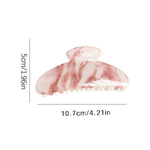 スネークウェイビームーンペインティングハーフラウンドサメクリップジグザグヘアアクセサリーレジングラブクリップマーブルヘア爪女性用カラーチェンジ - Product Image 2