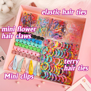 낮은 moq 액세서리 탄성 헤어 밴드 헤어 클로 및 클립 혼합 세트 어린이 어린이 소녀 여성 - Product Image 5