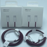 Câble USB-C vers C 1M en nylon tressé, charge rapide pour téléphone portable, connecteur Type-C pour iPhone 15-18, tablette, ordinateur portable