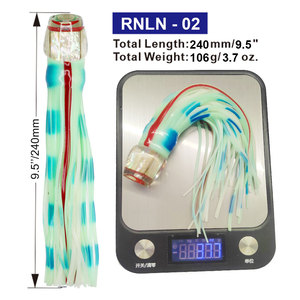 Leurre de pêche à la traîne en résine pour gros gibier, 9,5 pouces, 106g, pour eau salée, <span class=keywords><strong>Marlin</strong></span>, Thon, avec jupes d'octopus - Product Image 4