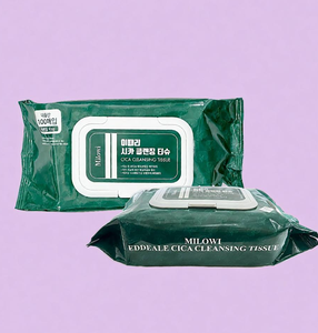 MILOWI EDDEALE CICA CLEANSING TISSUE 100 แผ่น กระดาษเช็ดทำความสะอาดผิวหน้าด้วยน้ำแร่ไวโอลา สำหรับทำความสะอาดผิวทุกวัน - Product Image 6