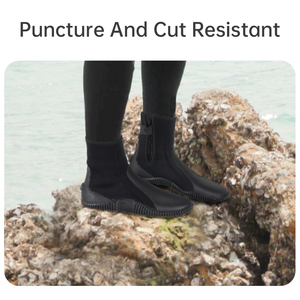 Botas de Buceo de Neopreno con Cremallera, Suela de Goma Antideslizante, Resistentes a Pinchazos, Zapatos de Agua para Buceo y Snorkel con Cremallera YKK - Product Image 3