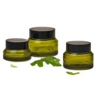 10ml 20ml 30ml 50ml Pot de crème en verre cosmétique vert brun ambré avec couvercle Pot en verre à large bouche noir mat