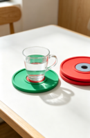 Sous-verre en PVC personnalisé en forme de disque de poids, tapis de tasse en silicone avec logo personnalisé pour la décoration de table de bar à domicile