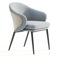 Chaise de salle à manger scandinave minimaliste, pieds en bois de hêtre massif, assise confortable, modèle IHLOS FURNITURE 9401610000, revêtement en lin
