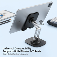 360 °   Support rotatif pour téléphone et tablette |   Base métallique pliable à double axe |   Support de bureau lesté antidérapant |   Support Q17 pour Office Live