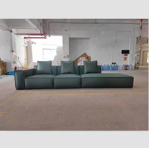 厂家批发意大利风格客厅家具真皮簇绒组合沙发l形立方体转角沙发床