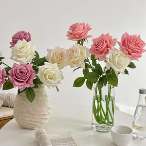 Wholesale Lifelike Real Touch Roses <b>Artificial</b> <b>Flowers</b> Arrangements Wedding Decor Table Centerpieces Realistic Rose Faux <b>Flowers</b> - Product Image 3