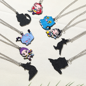 9 nouveaux colliers en métal au design de dessins animés K-Pop Rumi Mira <span class=keywords><strong>Zoe</strong></span> pour les fans d'anime, cosplay et cadeaux - Product Image 4