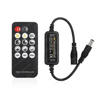 Bande lumineuse LED monochrome avec variateur d'intensité 12V/24V, télécommande, portée de 20 m, charge maximale de 144W