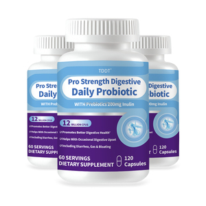 Capsules Probiotiques Quotidiennes Naturelles pour Adultes avec Prébiotiques Inuline 12 Milliards UFC 120 Comprimés Complément Alimentaire - Product Image 3