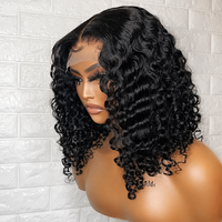 Perruque Bob 2x6 HD Lace Closure Cheveux Humains Bruts Bouclés Birmans Sans Colle Pré-Pluckée Densité 250% pour Femmes Noires
