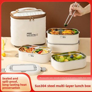 Boîte à lunch portable en acier inoxydable à double paroi, anti-fuite, avec plateau intérieur amovible et compartimenté <span class=keywords><strong>pour</strong></span> la nourriture - Product Image 3