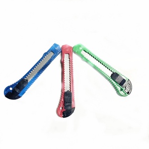 Factory Price Bottom Automatic <b>Lock</b> 18mm Snap-Off Replacement Blades PS Material School & Office Use <b>Knife</b> Cutter Paper Cutter - Product Image 4