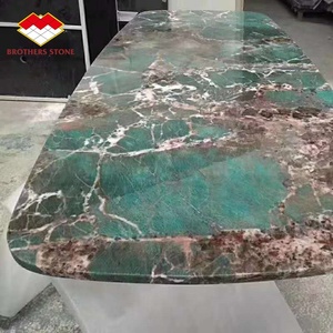 Lastra e Piastrella in Quarzite Verde <span class=keywords><strong>Amazzonica</strong></span> Brasiliana, Lussuoso Marmo Verde Naturale Retroilluminato per Top e Isole di Ville - Product Image 4