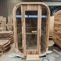Diskon Terbatas Sauna Kubus Outdoor Modern Tahan Air Ruang Sauna Kayu Pinus Termo untuk 4 Orang untuk Villa Spa